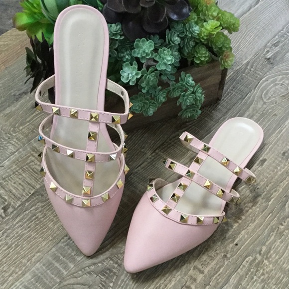 Studded Pointy Toe Flats - Picture 6 of 8